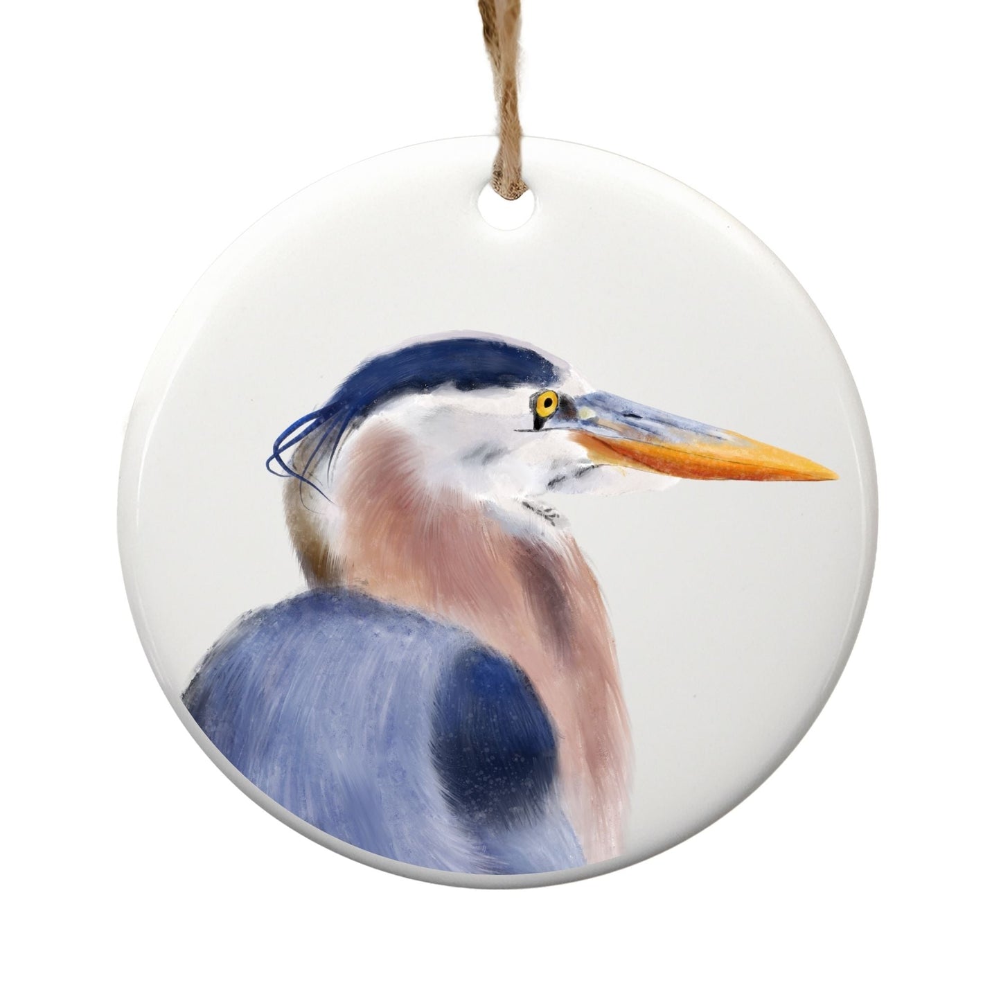 Great Blue Heron Ceramic Ornament - MerikaArt