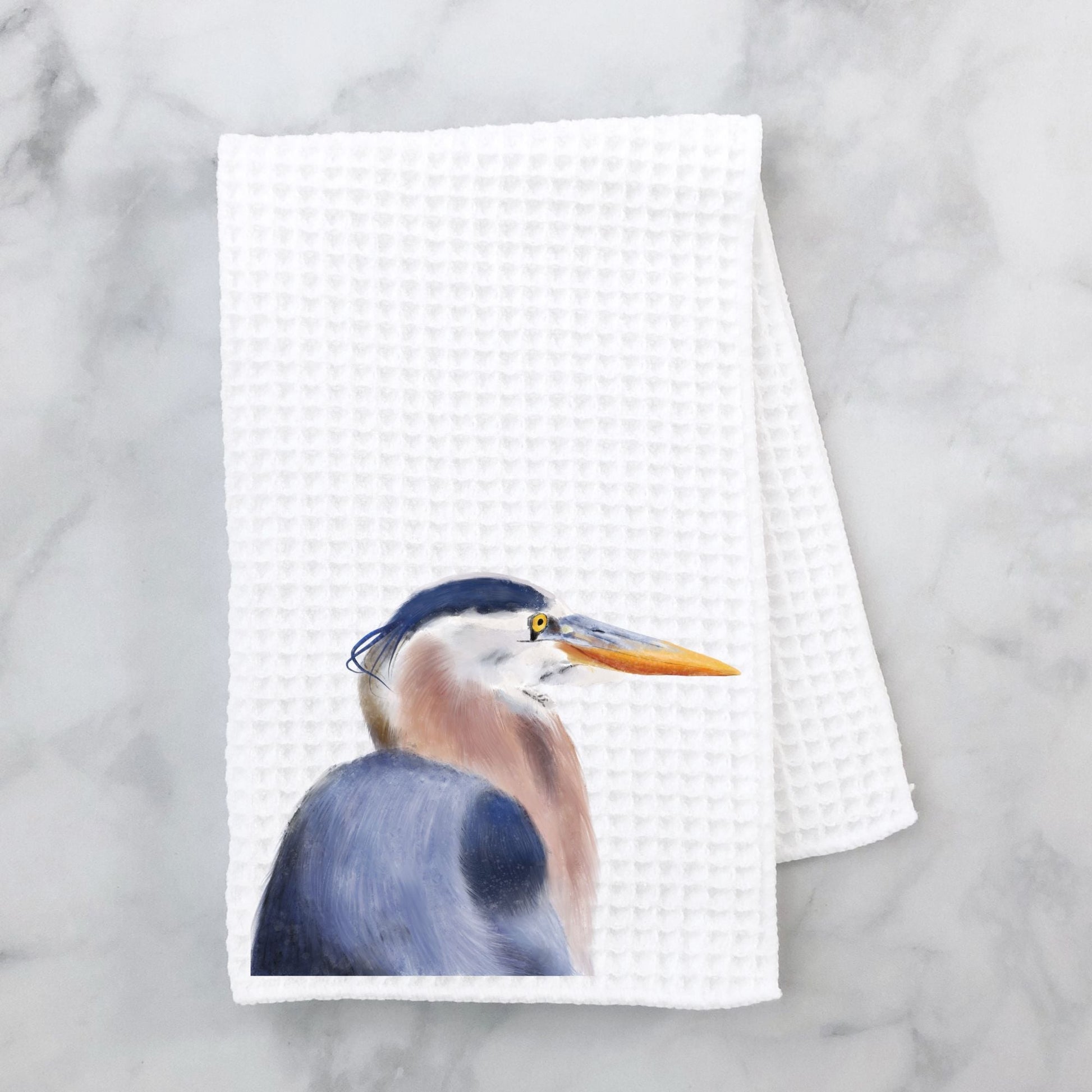 Great Blue Heron Kitchen Towel - MerikaArt