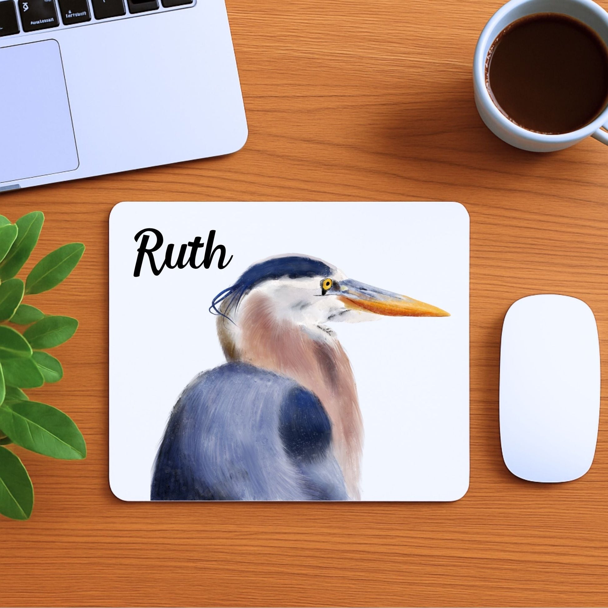 Great Blue Heron Mousepad - MerikaArt