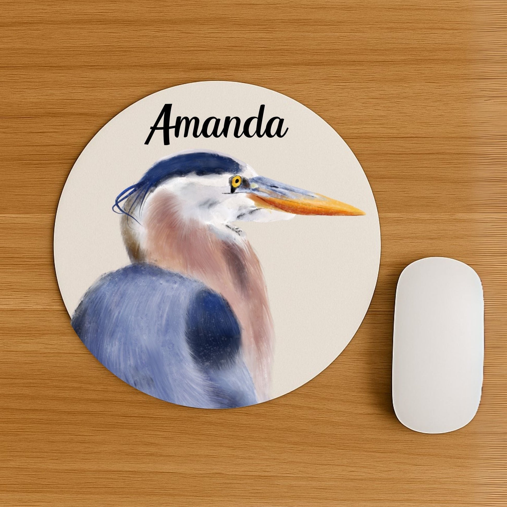 Great Blue Heron Mousepad - MerikaArt