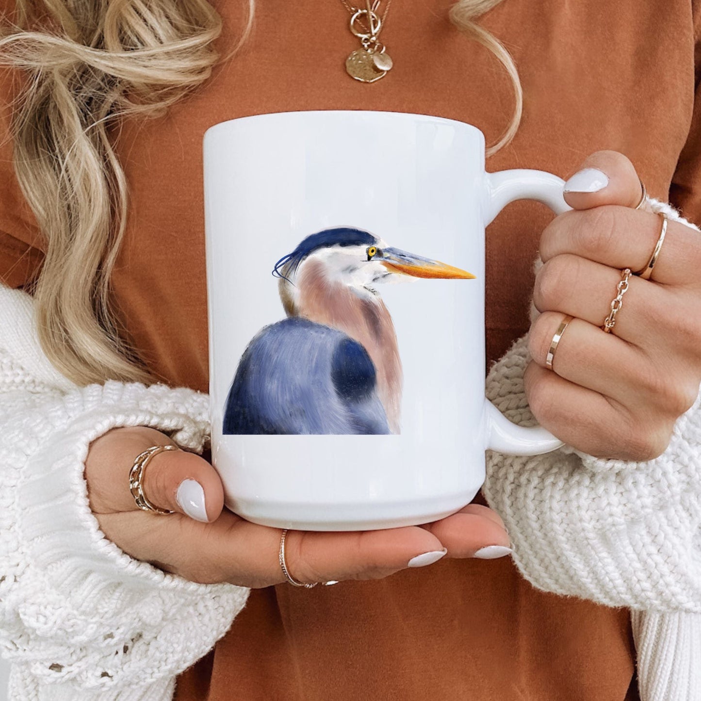 Great Blue Heron Mug - MerikaArt