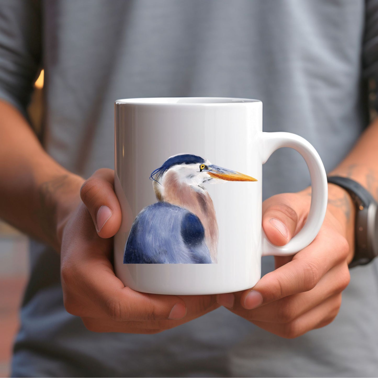 Great Blue Heron Mug - MerikaArt