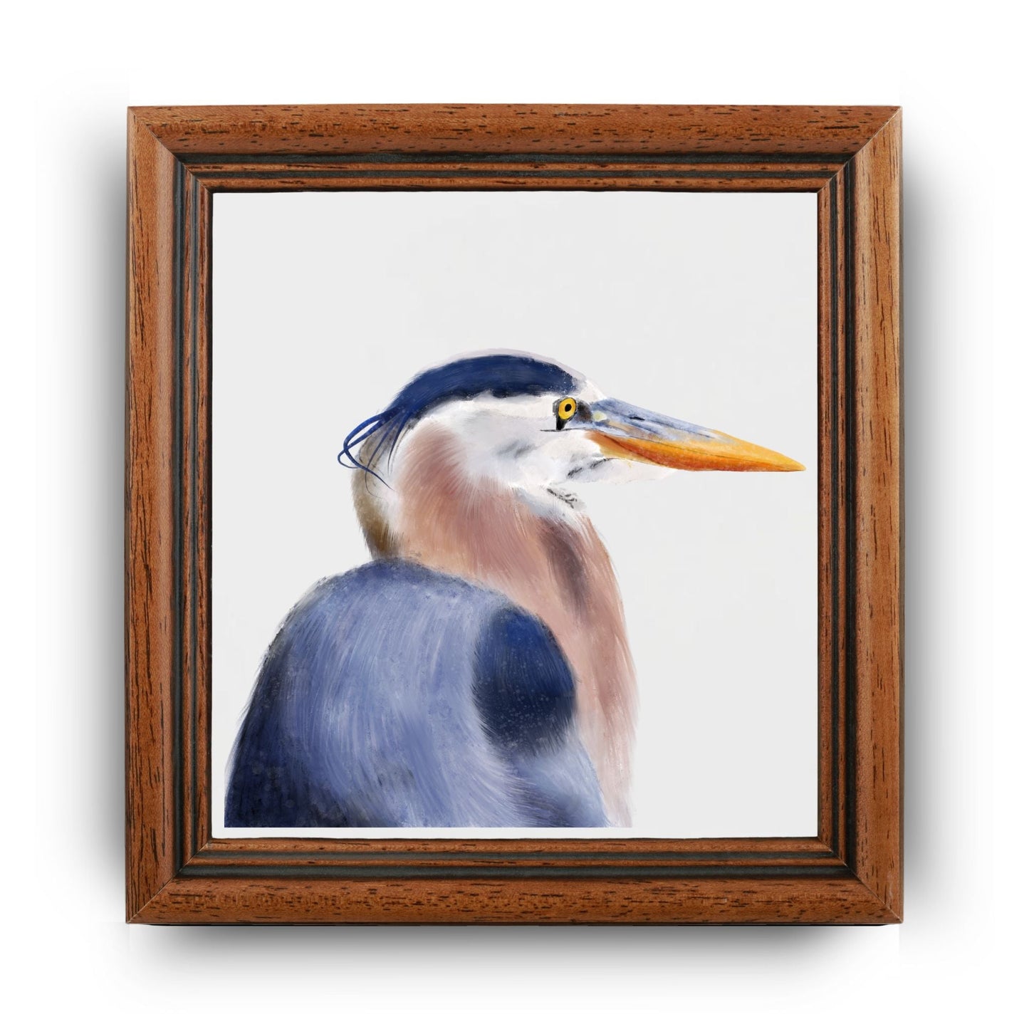 Great Blue Heron Portrait Ceramic Tile – Handcrafted Artistic Decor - MerikaArt