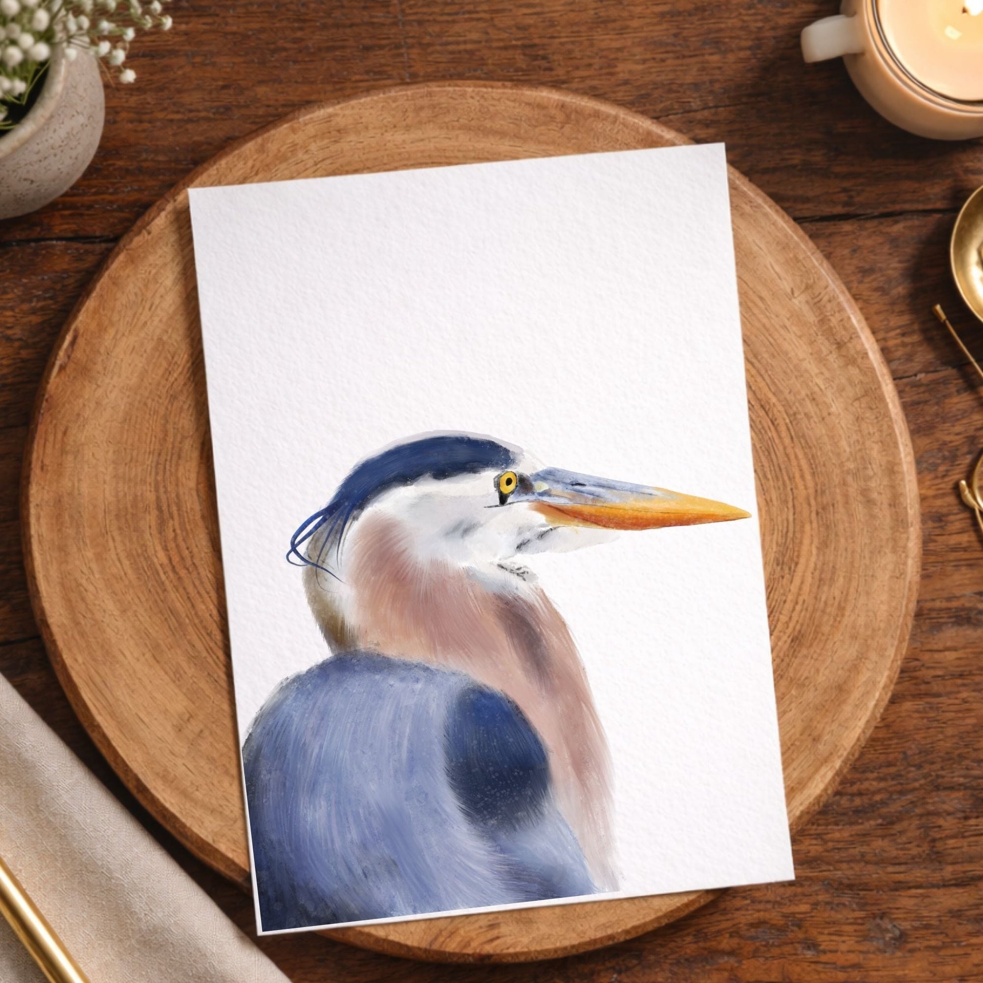 Great Blue Heron Postcard - MerikaArt