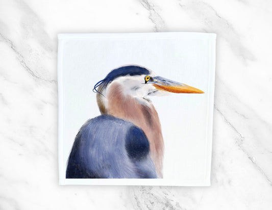 Great Blue Heron Washcloth - MerikaArt