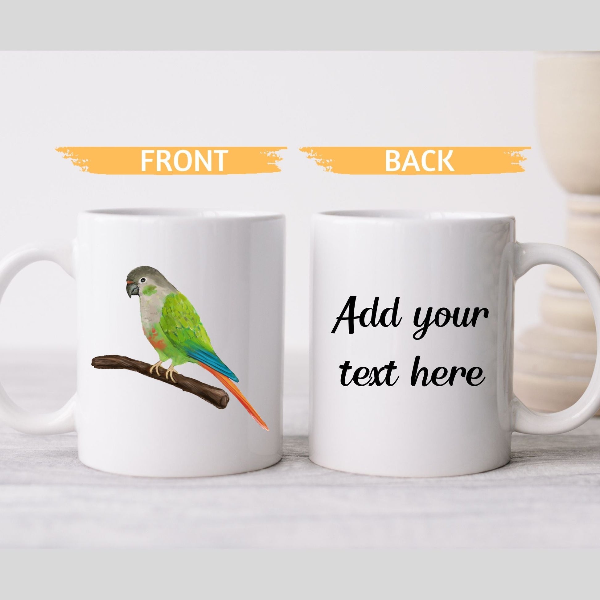 Green Cheek Conure Mug - MerikaArt