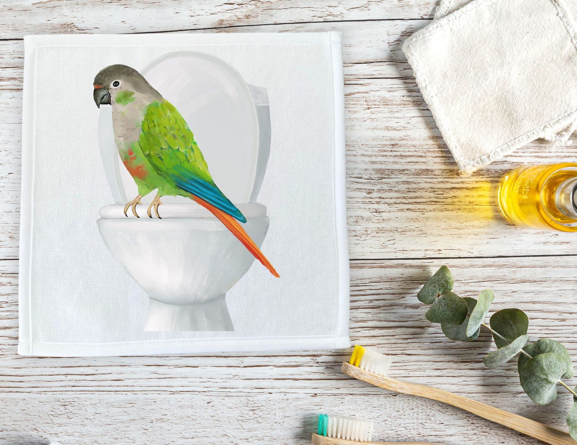 Green Cheek Conure Washcloth – A Vibrant Bird Lover's Gift - MerikaArt