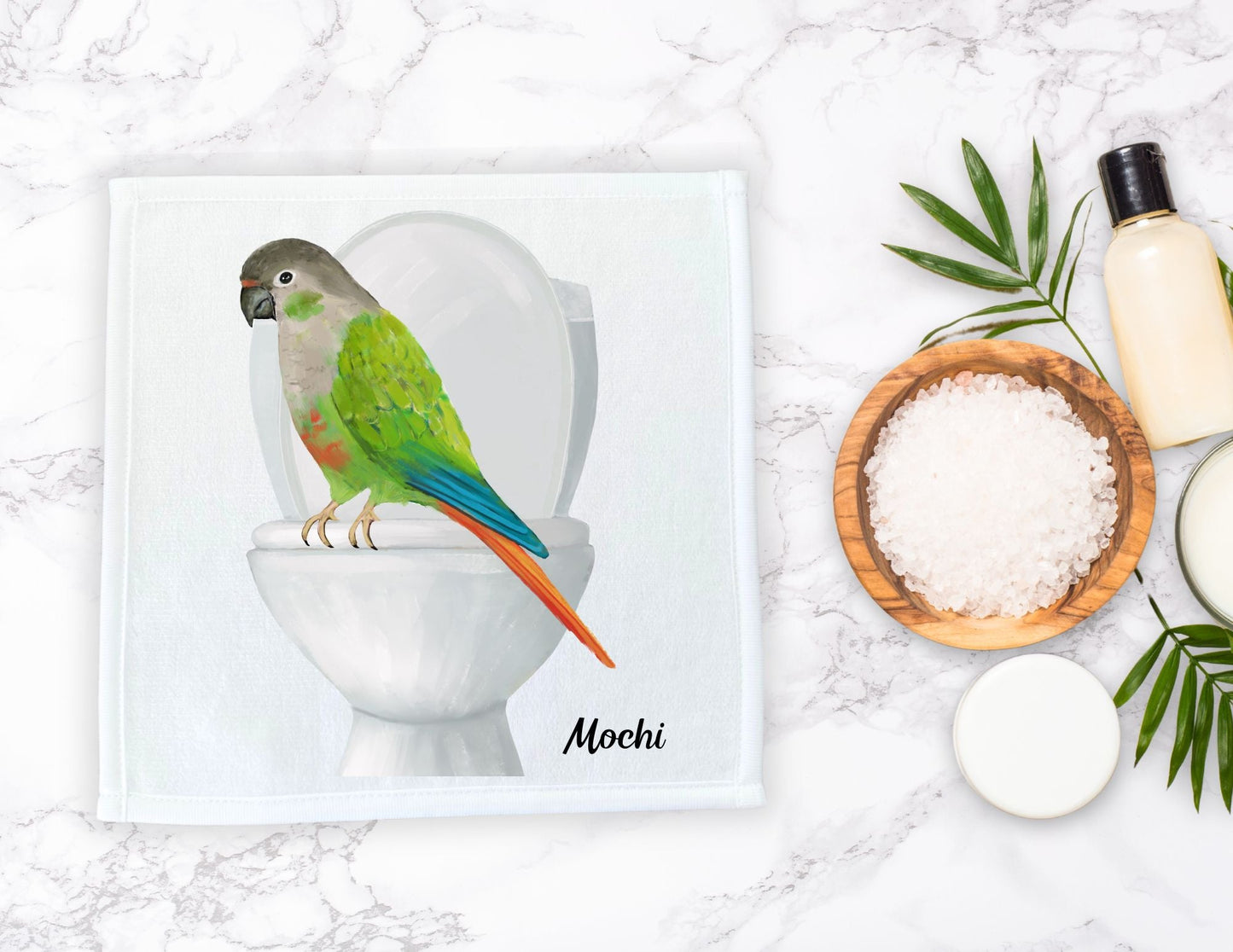 Green Cheek Conure Washcloth – A Vibrant Bird Lover's Gift - MerikaArt