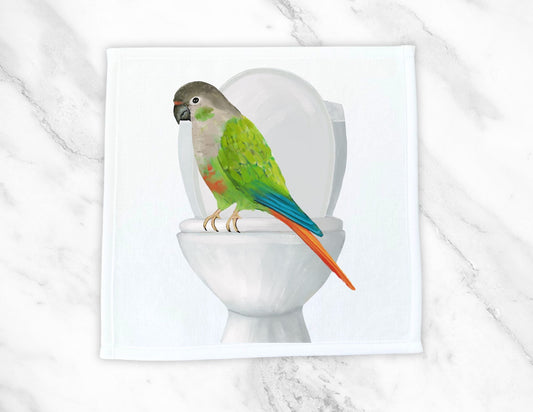 Green Cheek Conure Washcloth – A Vibrant Bird Lover's Gift - MerikaArt