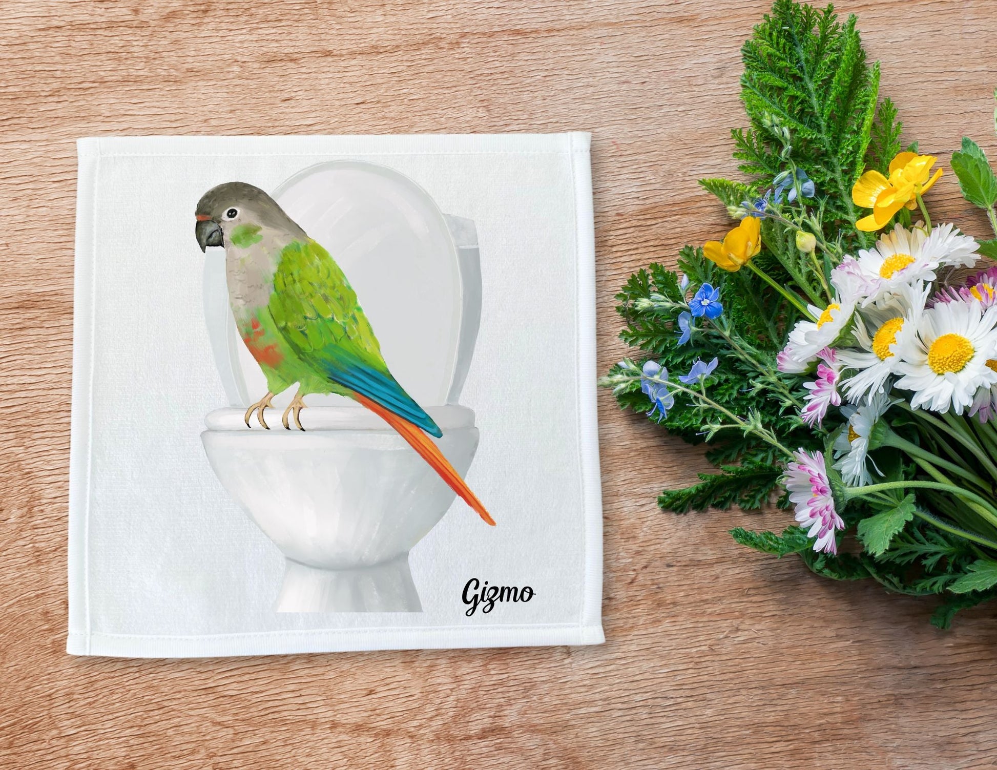 Green Cheek Conure Washcloth – A Vibrant Bird Lover's Gift - MerikaArt