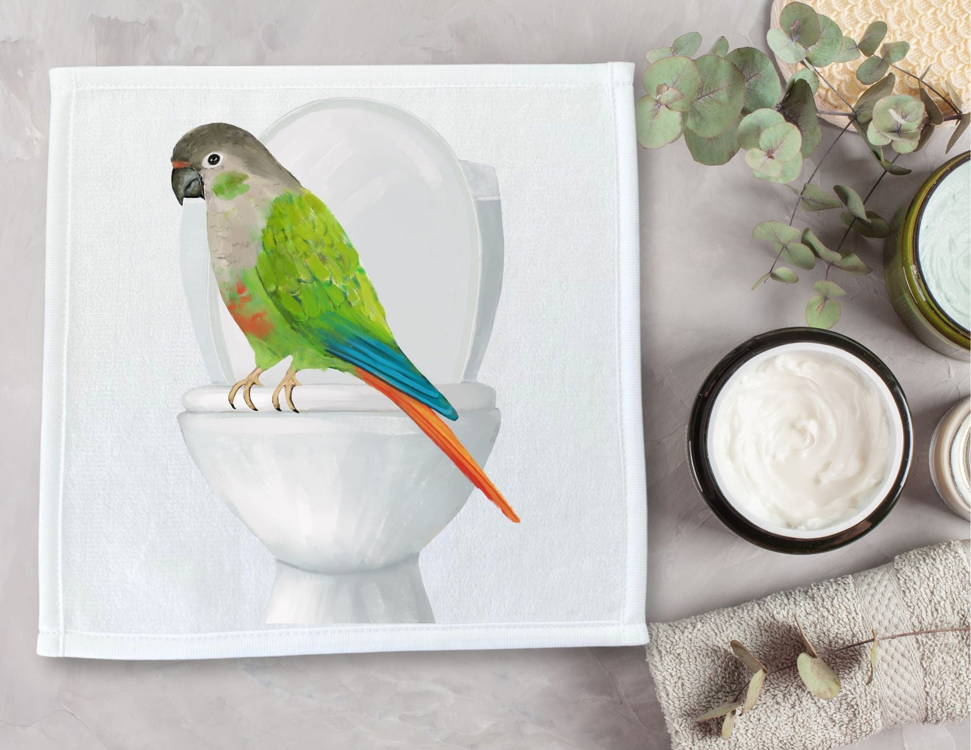 Green Cheek Conure Washcloth – A Vibrant Bird Lover's Gift - MerikaArt