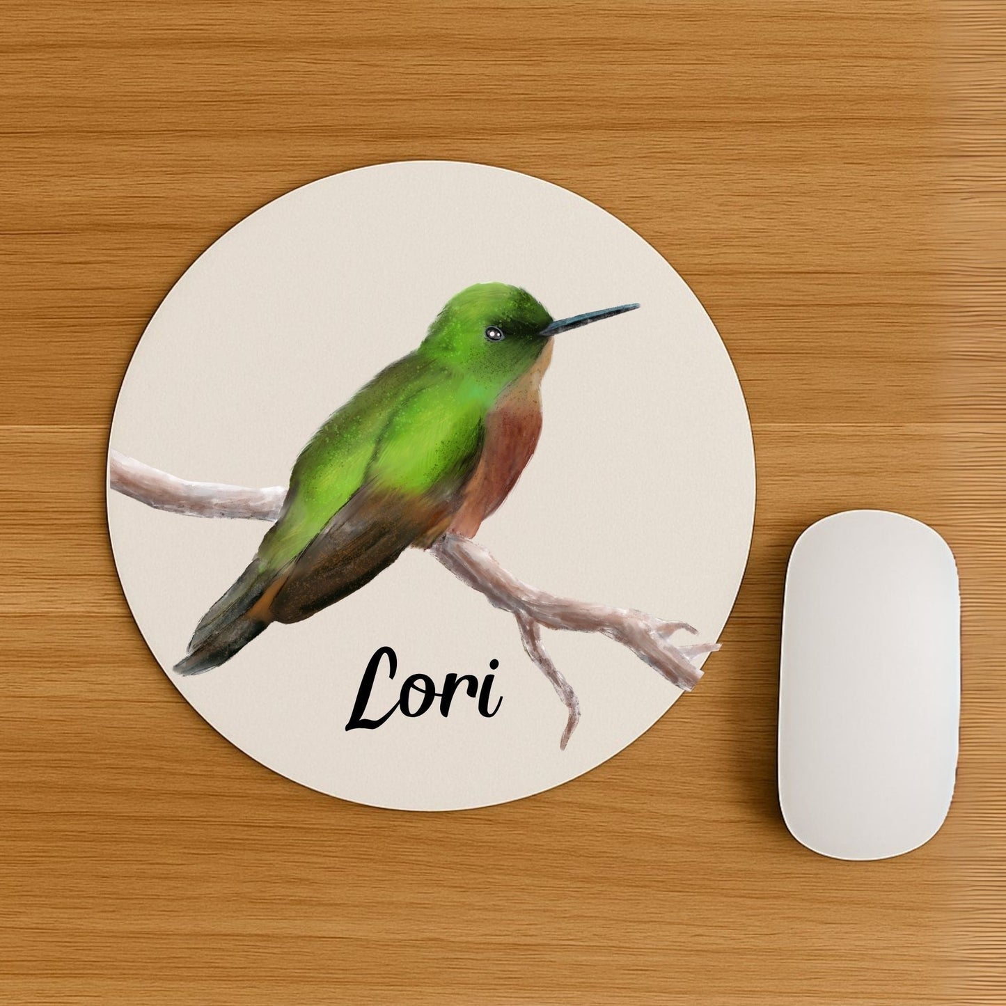 Green - Crowned Brilliant Mousepad - MerikaArt