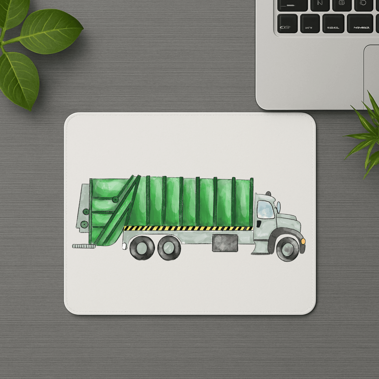 Green Garbage Truck Mousepad - MerikaArt