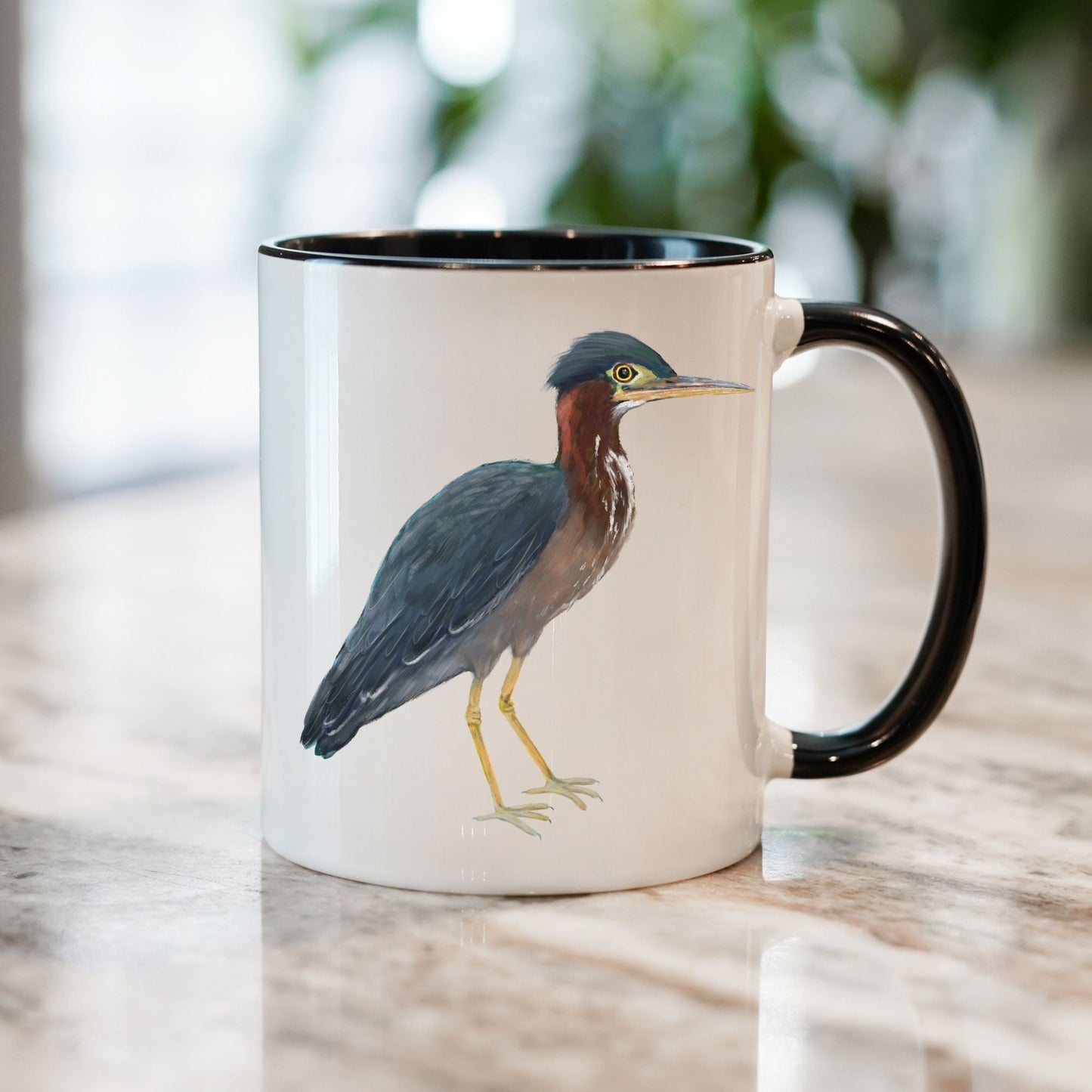 Green Heron Mug - MerikaArt