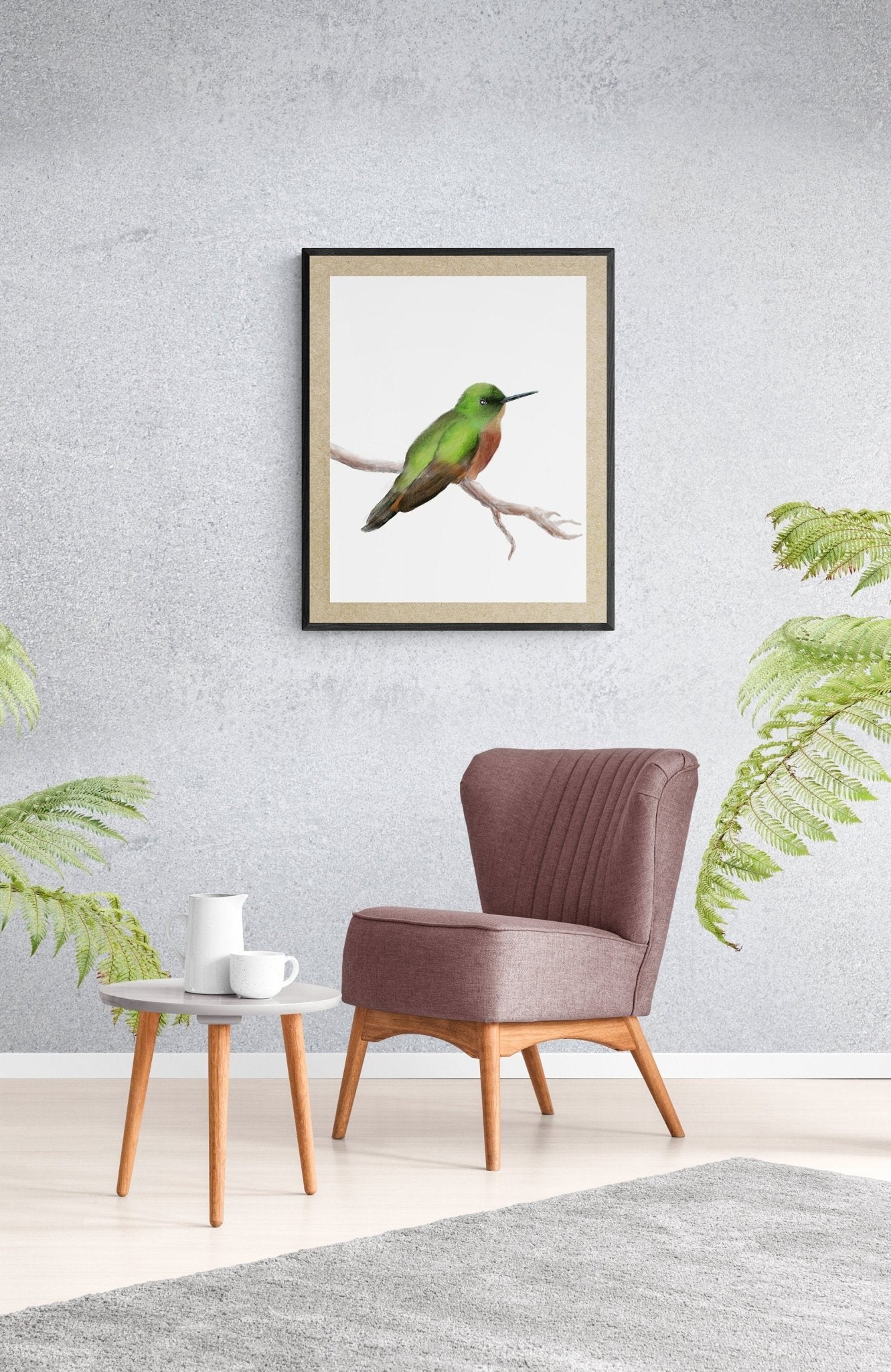 Green Hummingbird Print - MerikaArt