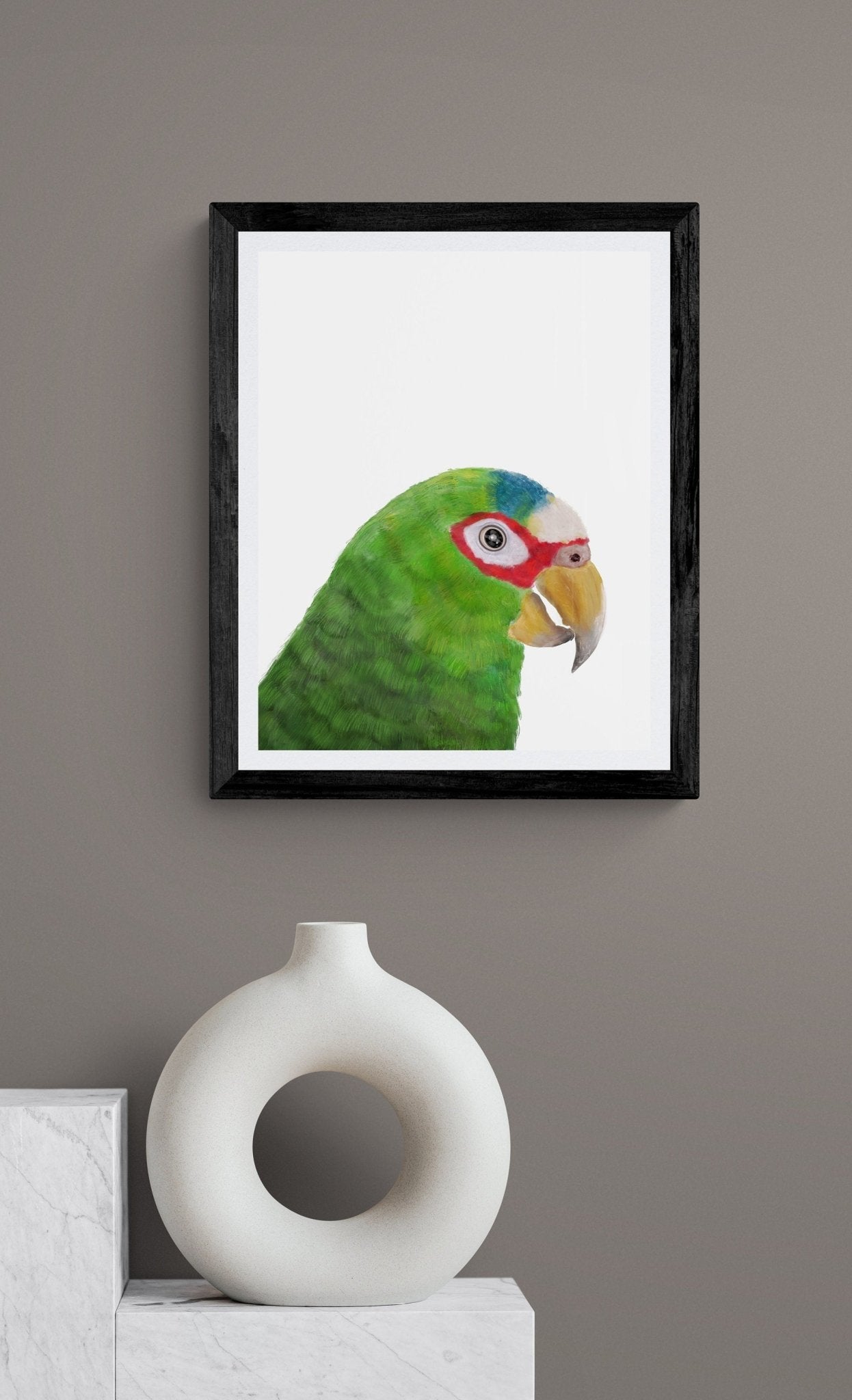 Green Parrot Art Print - MerikaArt