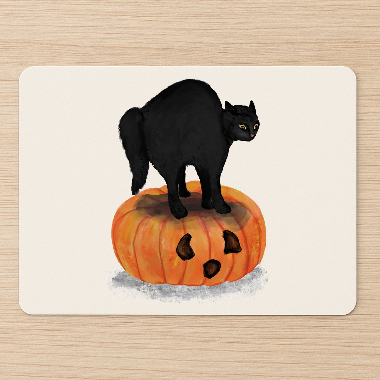 Halloween Black Cat Mousepad - MerikaArt