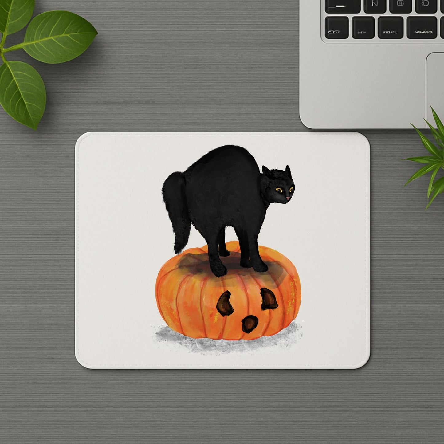 Halloween Black Cat Mousepad - MerikaArt