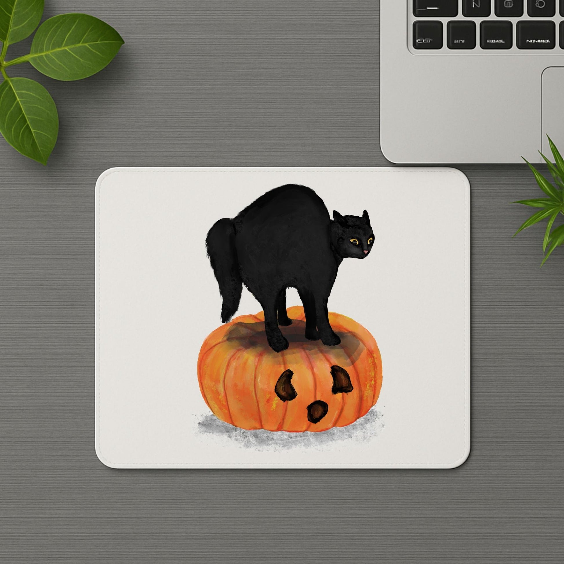 Halloween Black Cat Mousepad - MerikaArt