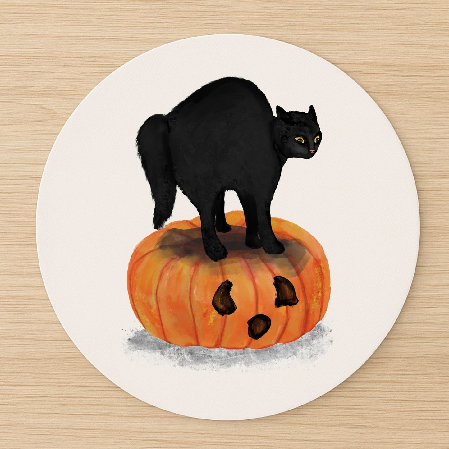 Halloween Black Cat Mousepad - MerikaArt