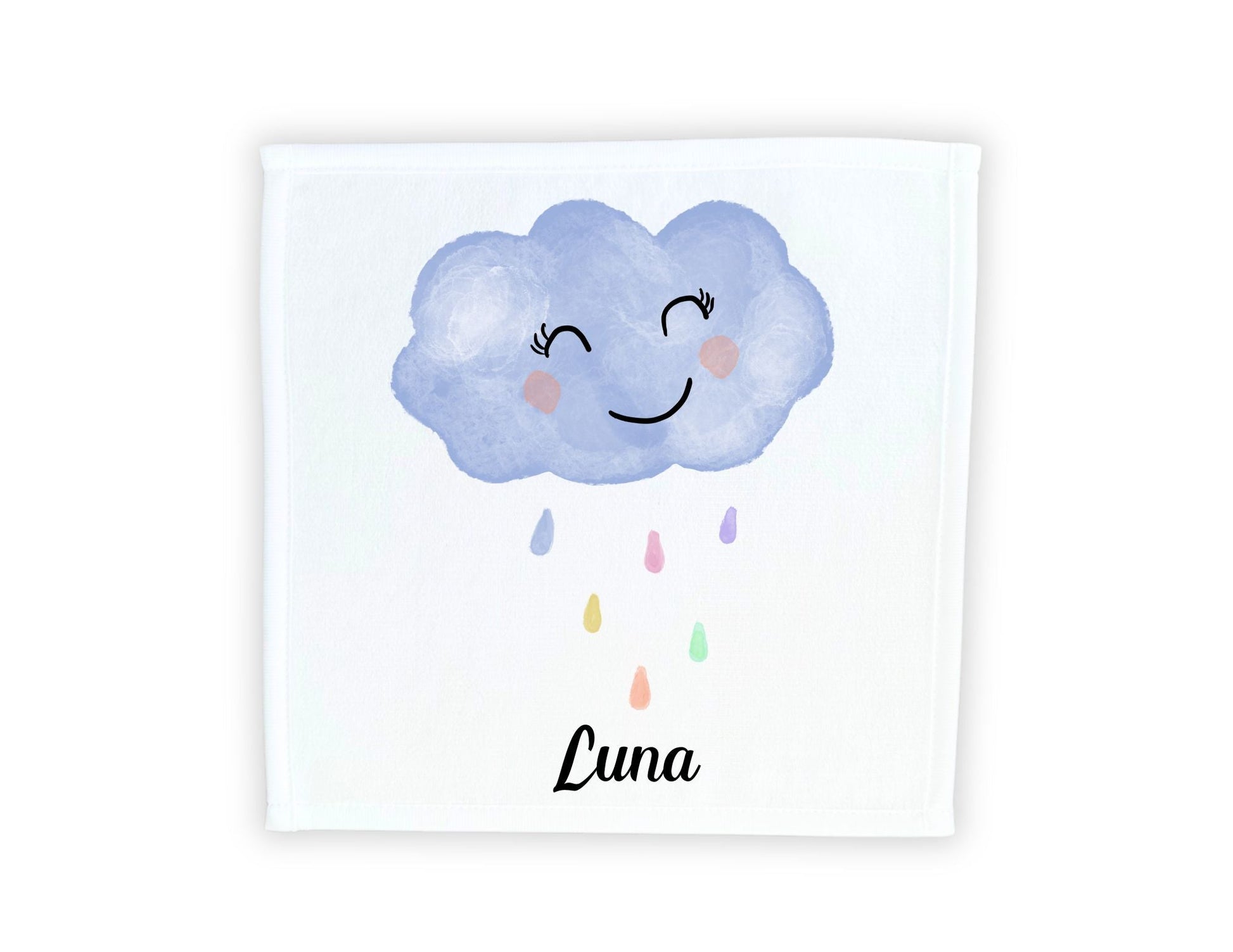 Happy Rain Cloud Washcloth - MerikaArt