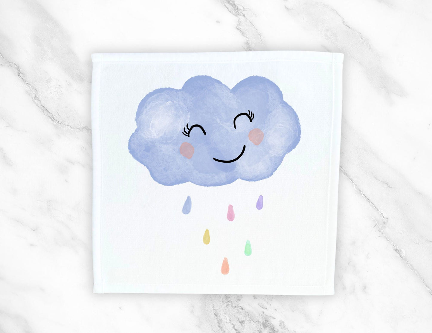 Happy Rain Cloud Washcloth - MerikaArt