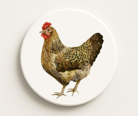 Hen Ceramic Coaster - MerikaArt