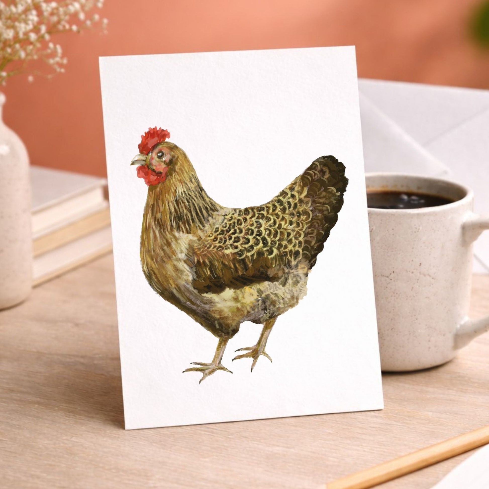 Hen Postcard - MerikaArt