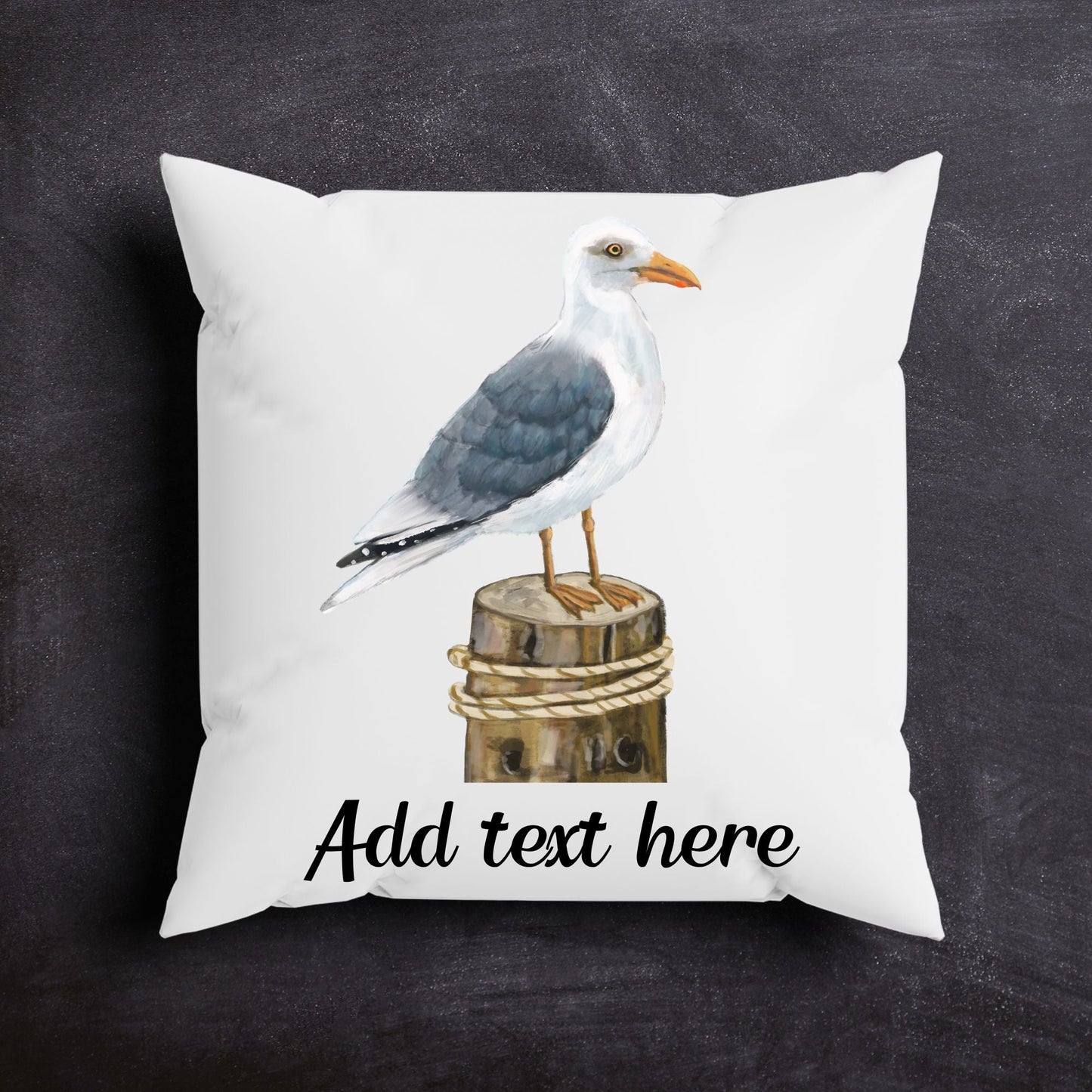 Herring Gull Coastal Pillow - MerikaArt