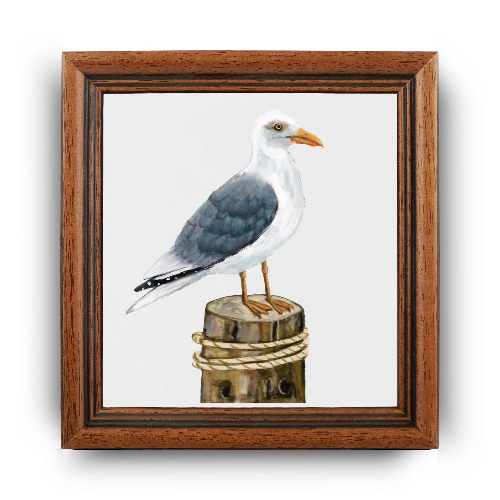 Herring Gull on Dock Ceramic Tile - MerikaArt