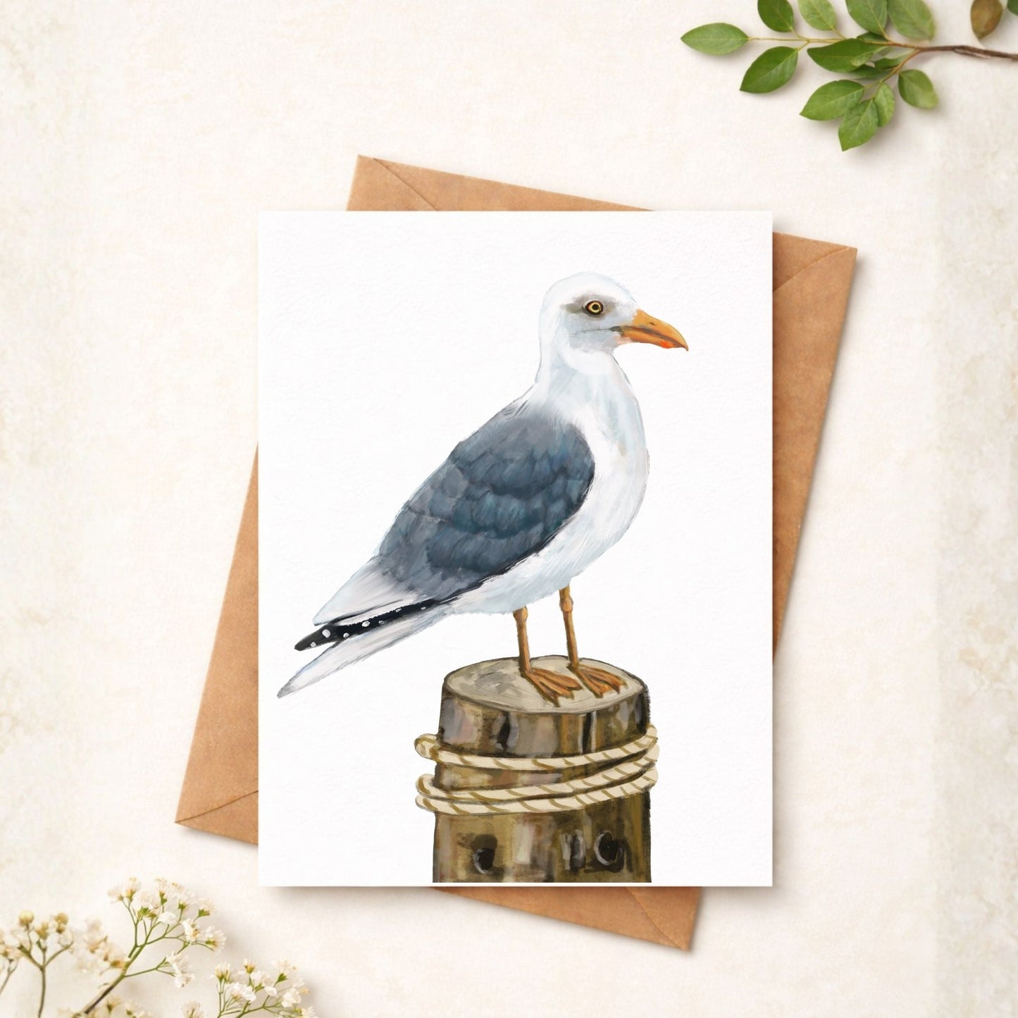 Herring Gull Postcard - MerikaArt