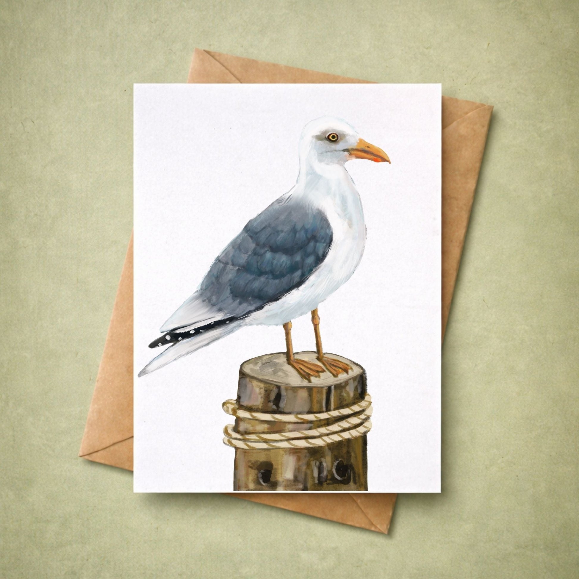Herring Gull Postcard - MerikaArt