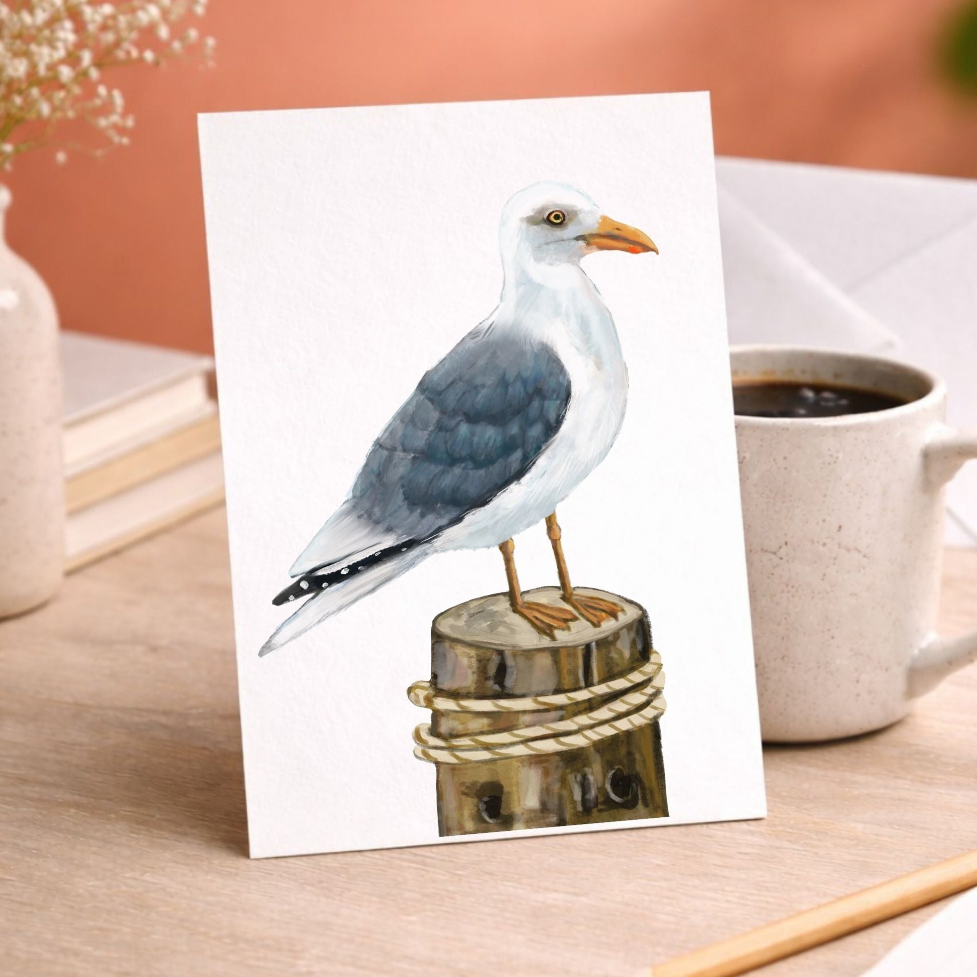 Herring Gull Postcard - MerikaArt