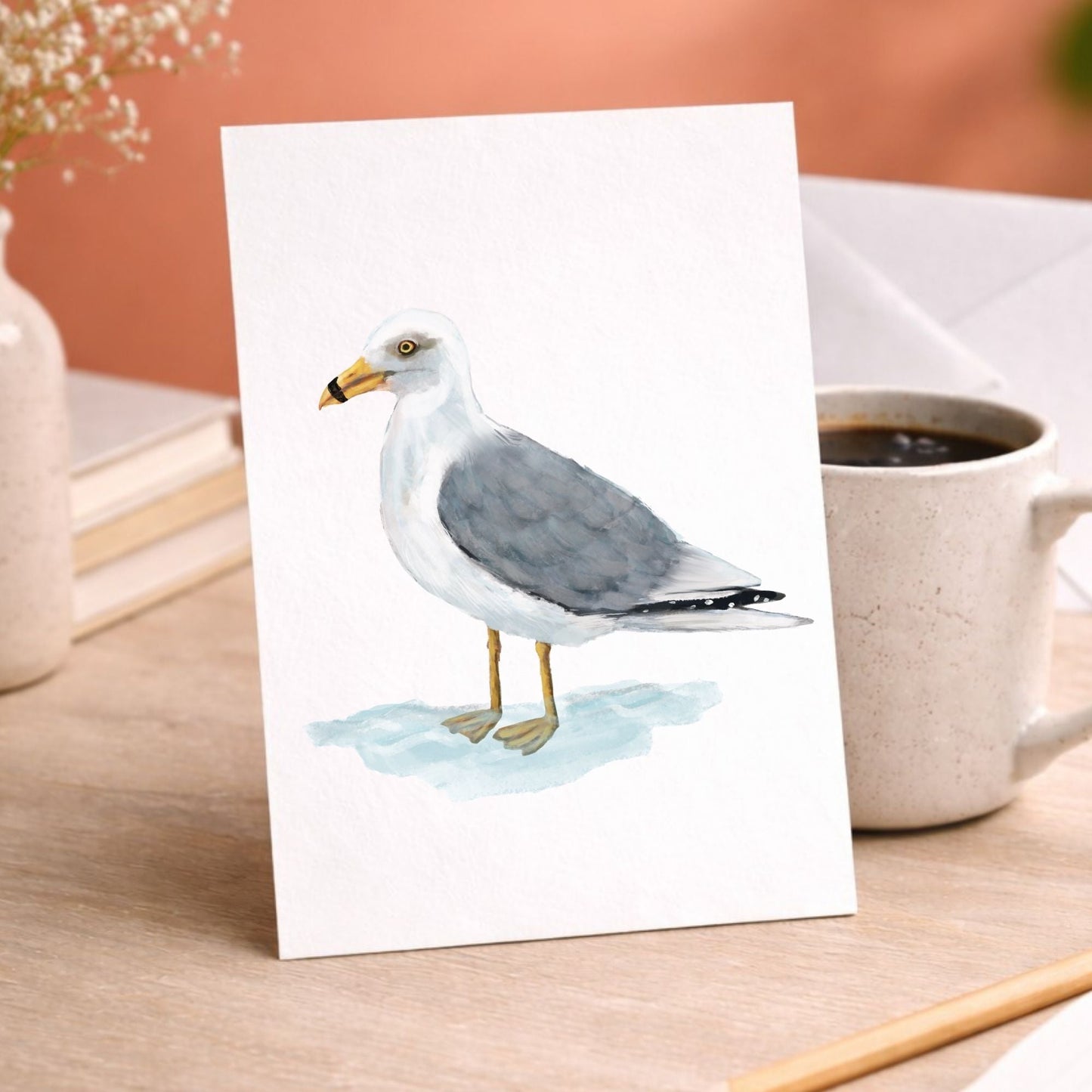 Herring Gull Postcard - MerikaArt