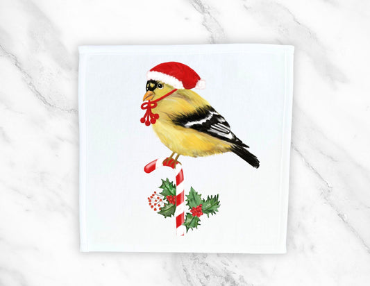 Holiday Bird Washcloth | "Festive Feathered Cheer" - MerikaArt