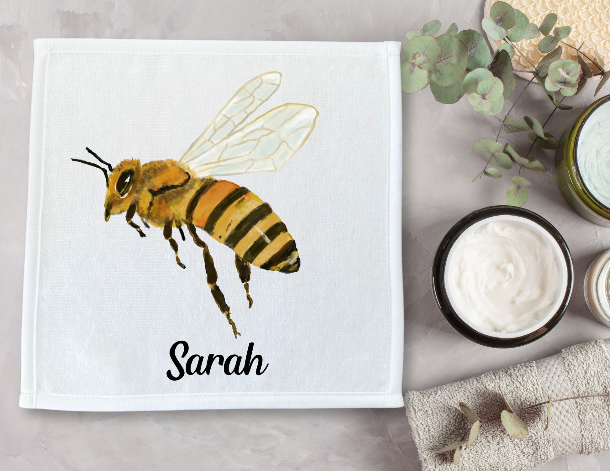 Honey Bee Washcloth - MerikaArt