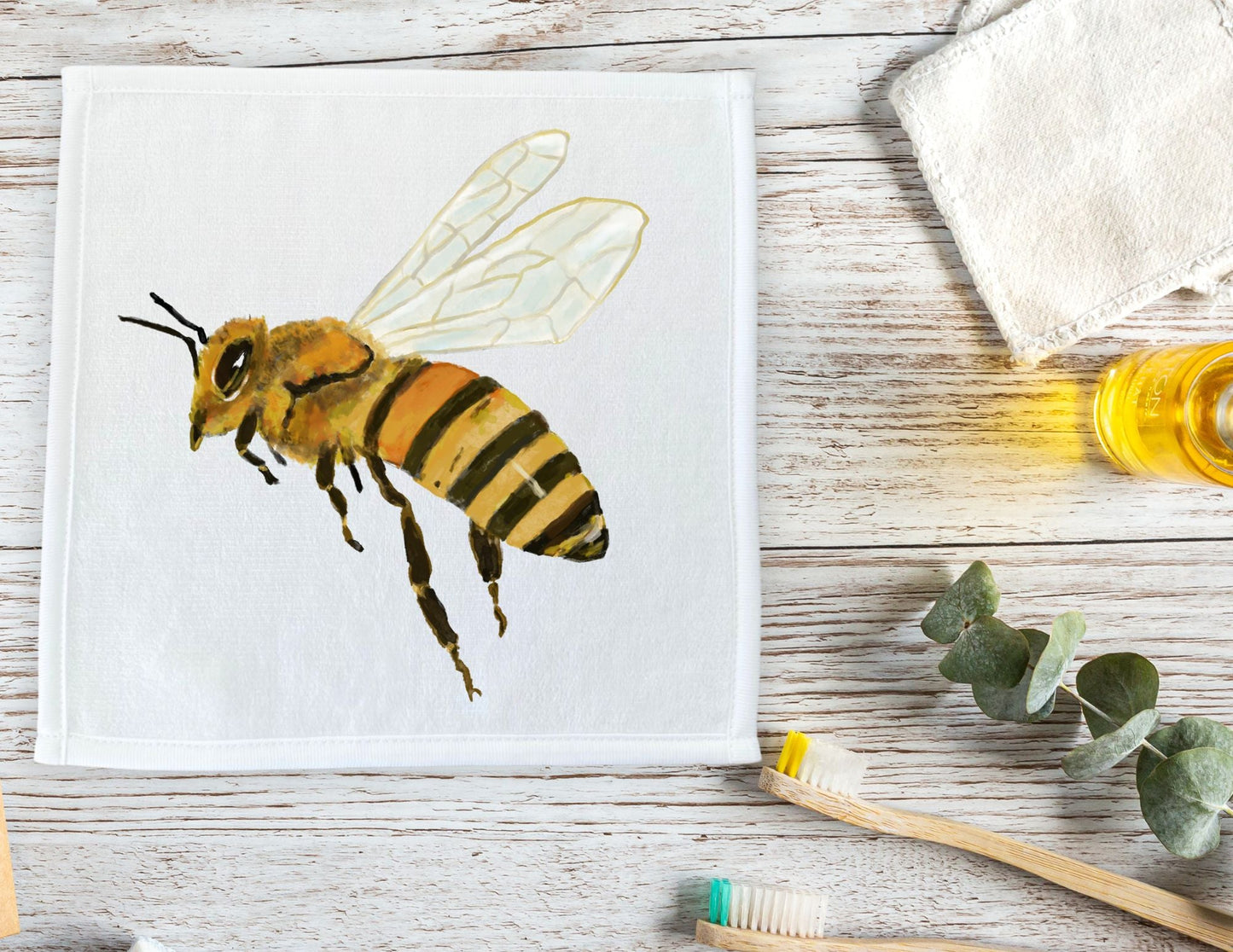 Honey Bee Washcloth - MerikaArt