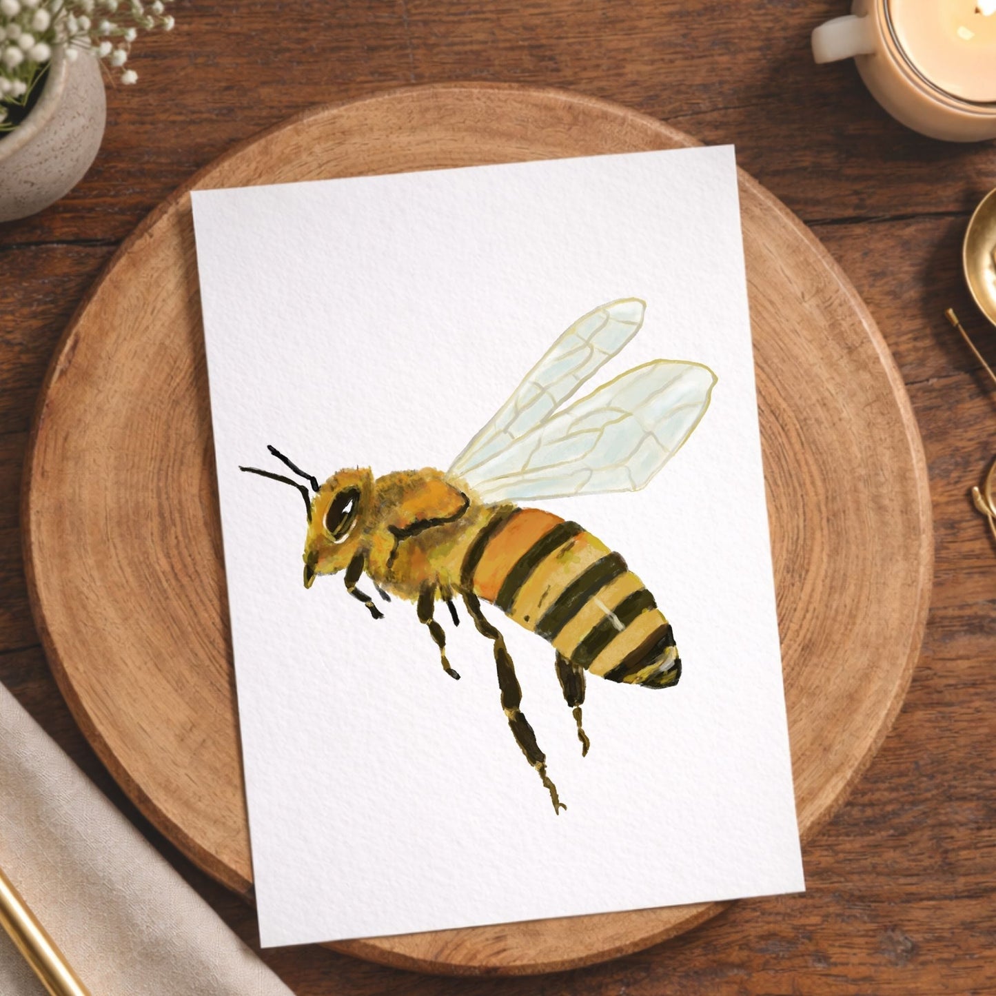 Honeybee Postcard - MerikaArt