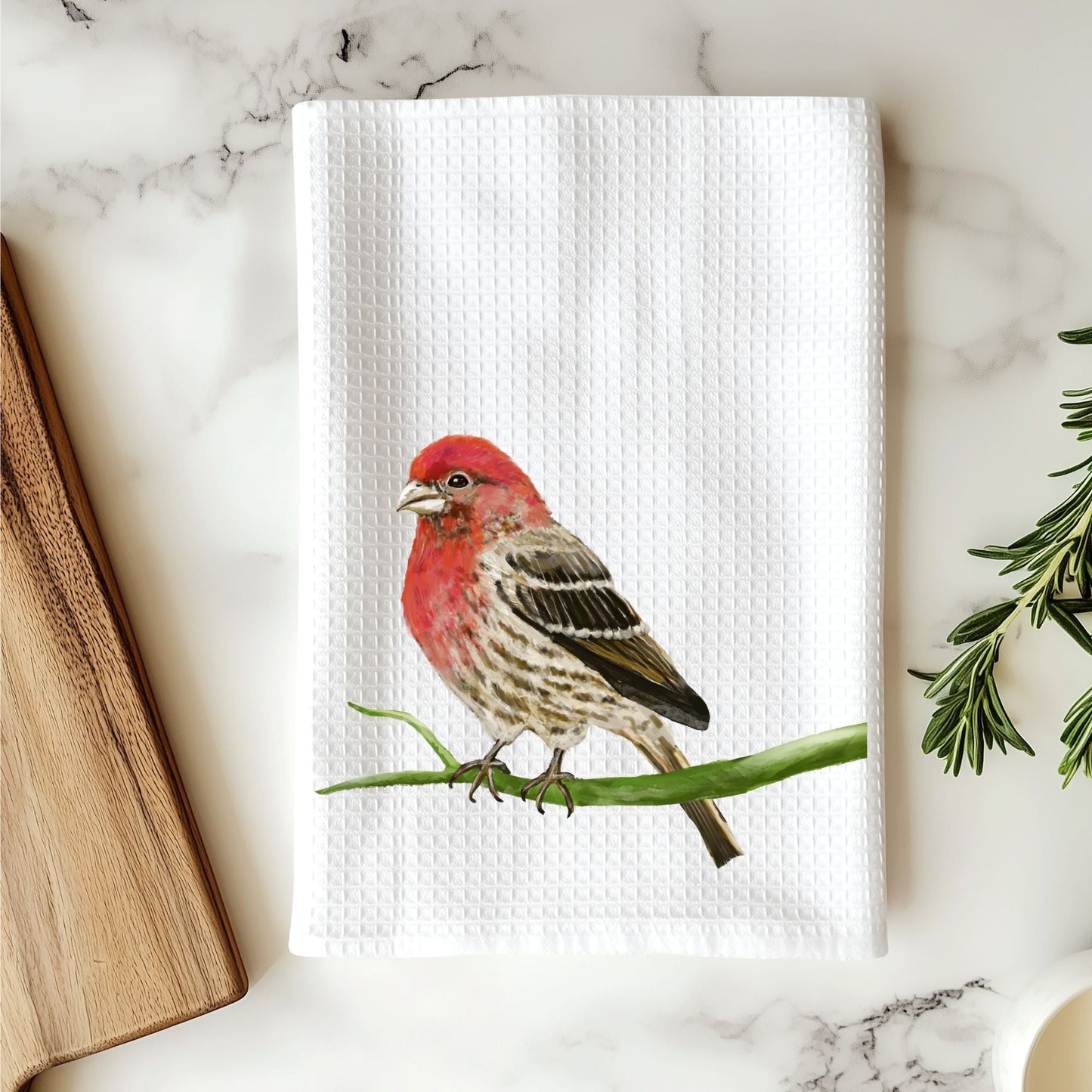 House Finch Art Kitchen Towel - MerikaArt