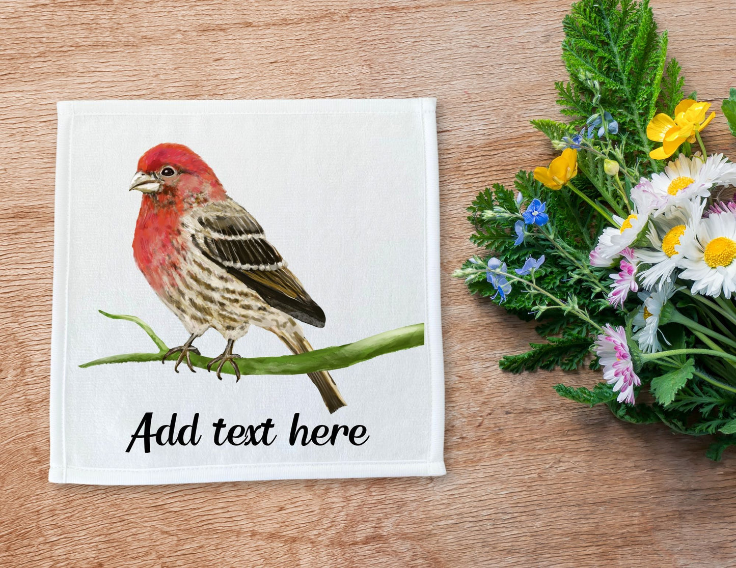 House Finch Bird Washcloth - MerikaArt