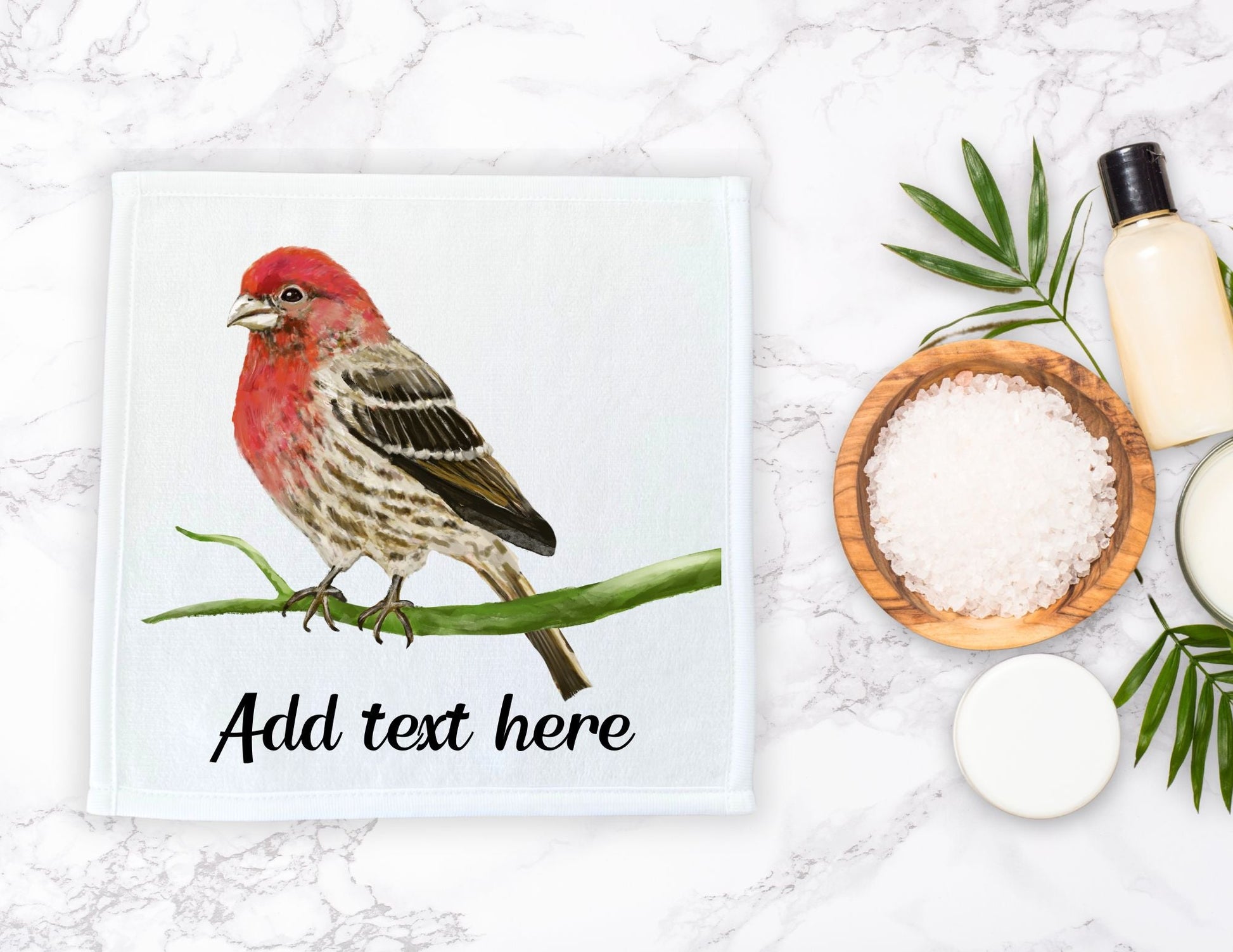 House Finch Bird Washcloth - MerikaArt