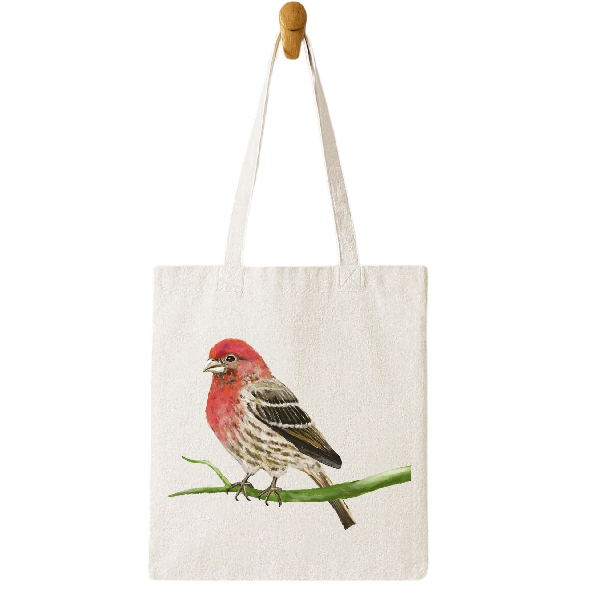 House Finch Canvas Tote Bag - MerikaArt