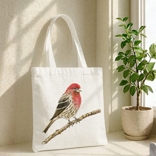 House Finch Canvas Tote Bag - MerikaArt