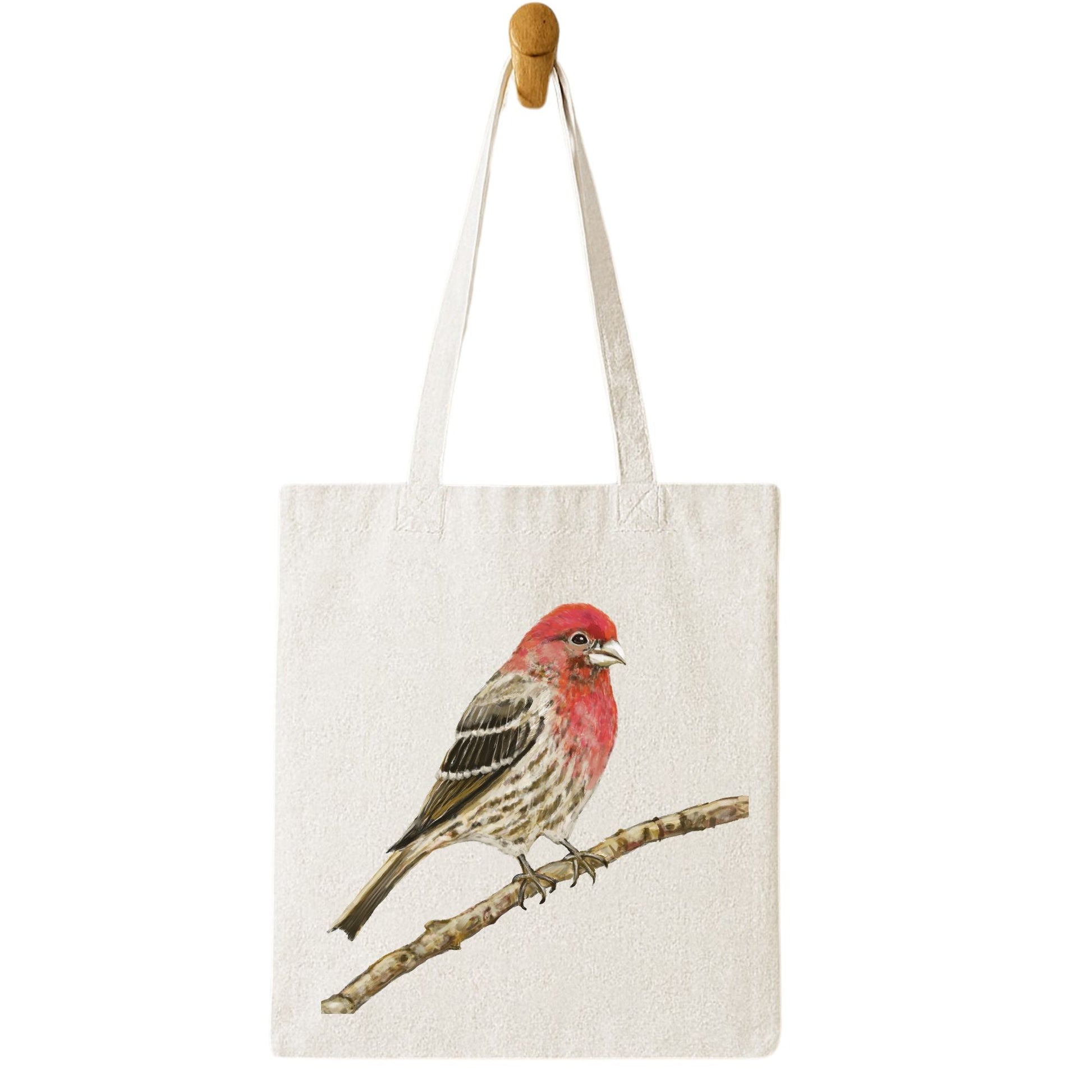 House Finch Canvas Tote Bag - MerikaArt