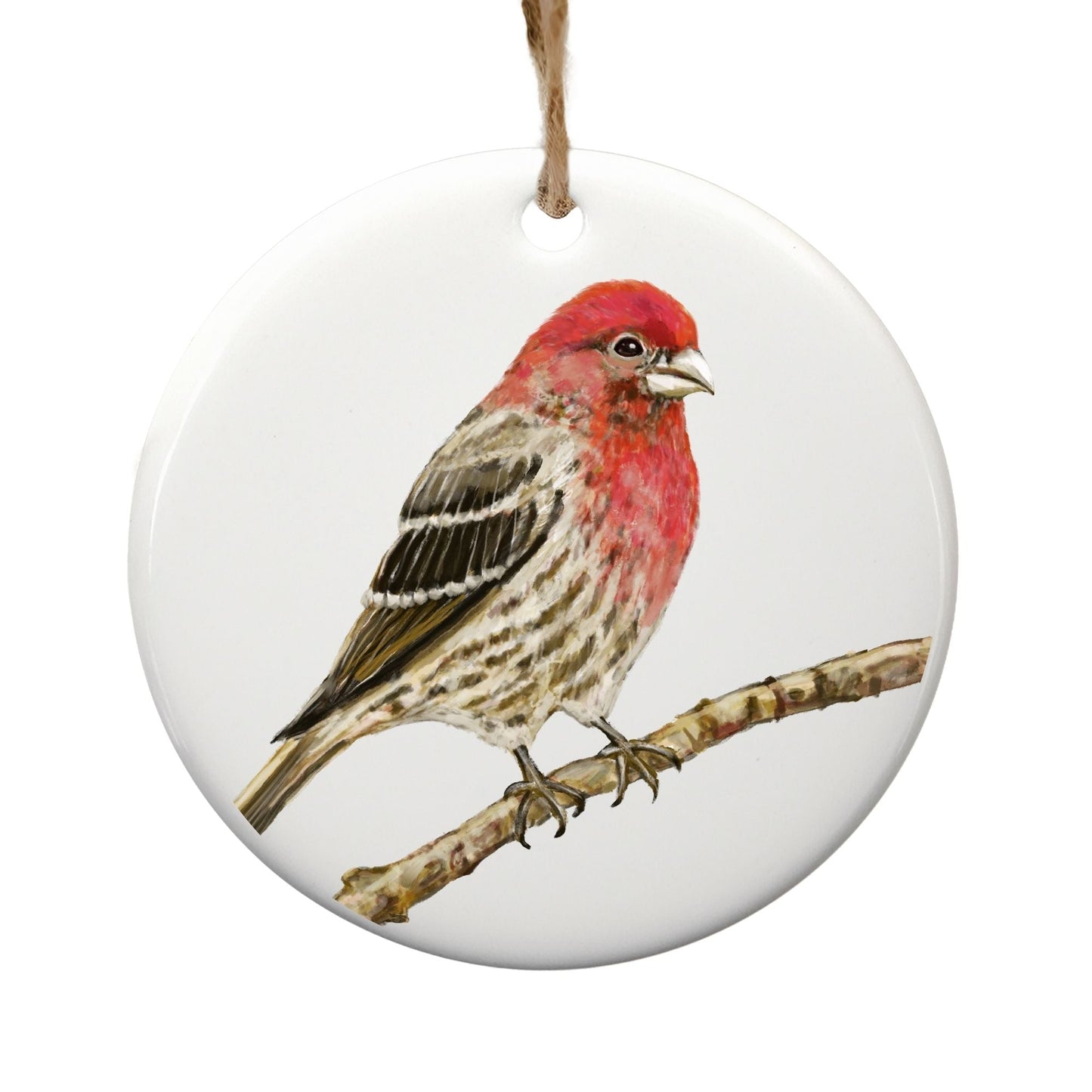 House Finch Ceramic Ornament - MerikaArt