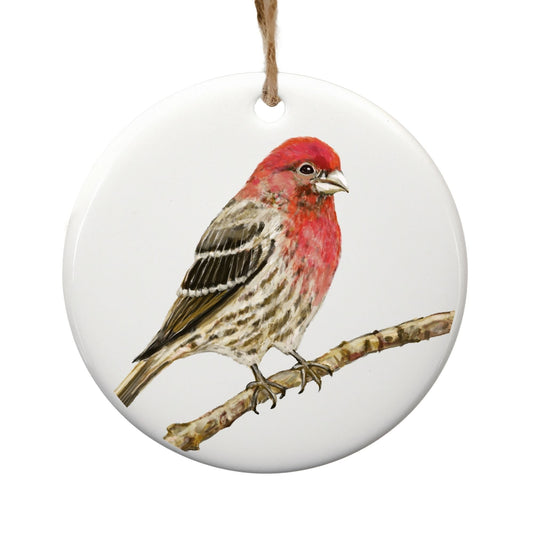 House Finch Ceramic Ornament - MerikaArt