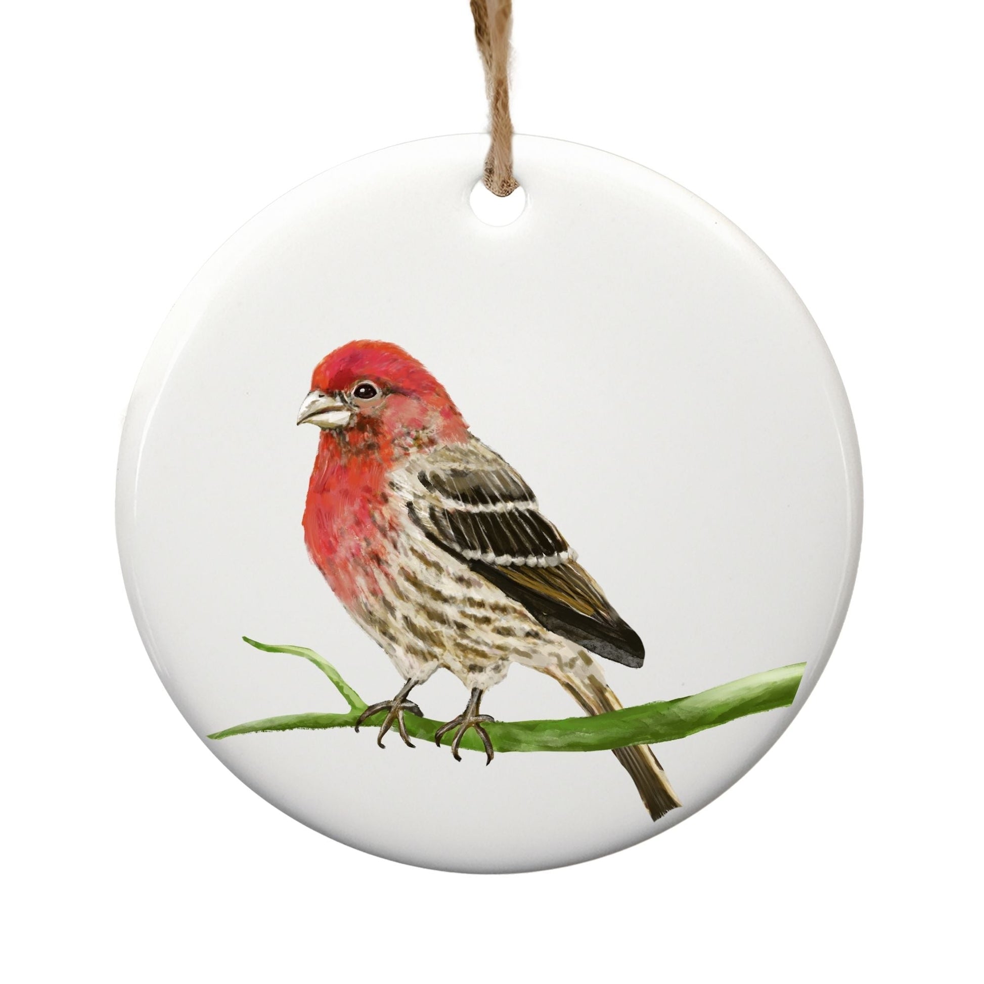 House Finch Ceramic Ornament - MerikaArt