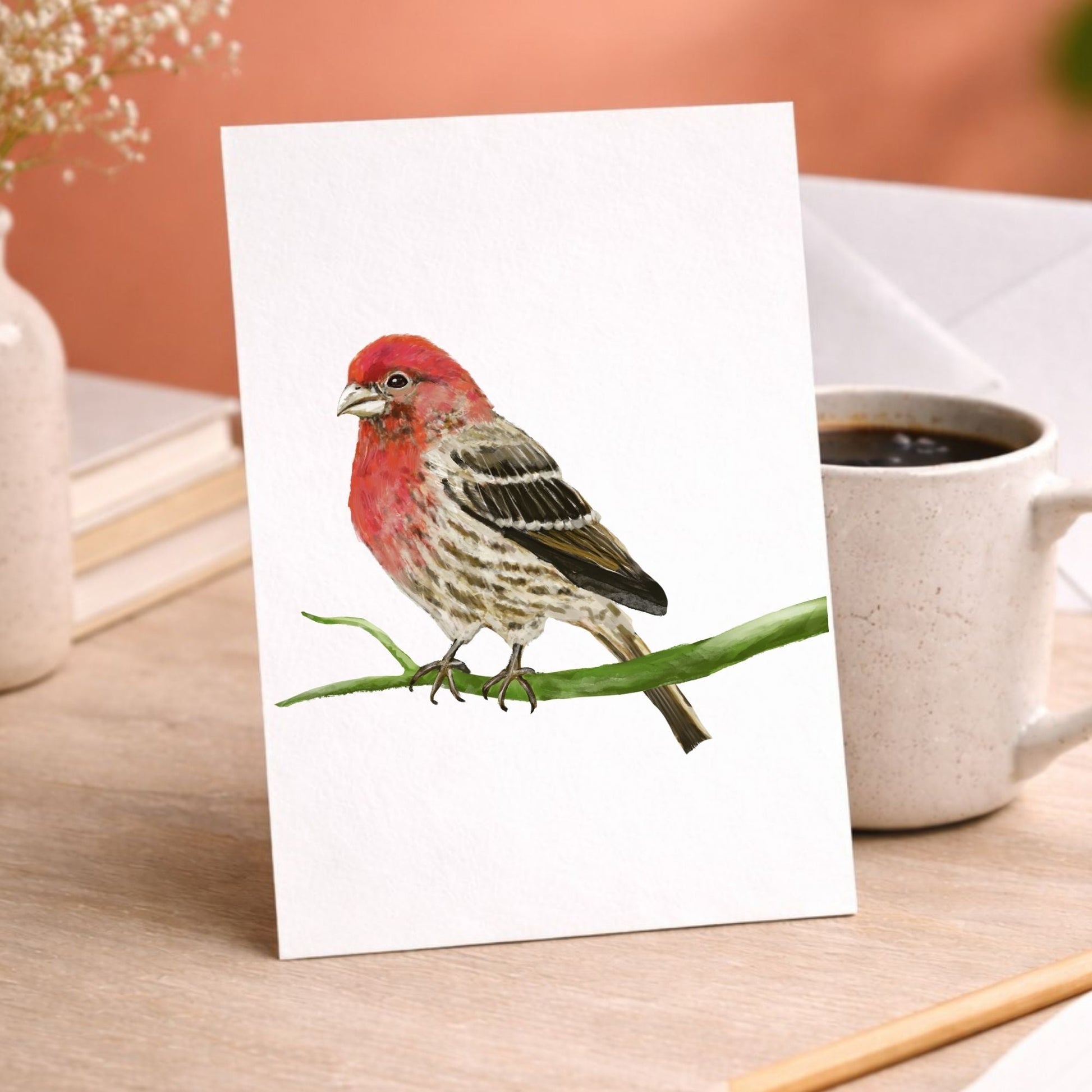 House Finch Postcard - MerikaArt