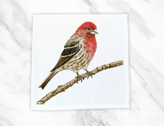 House Finch Washcloth – A Vibrant Bird Lover's Delight - MerikaArt