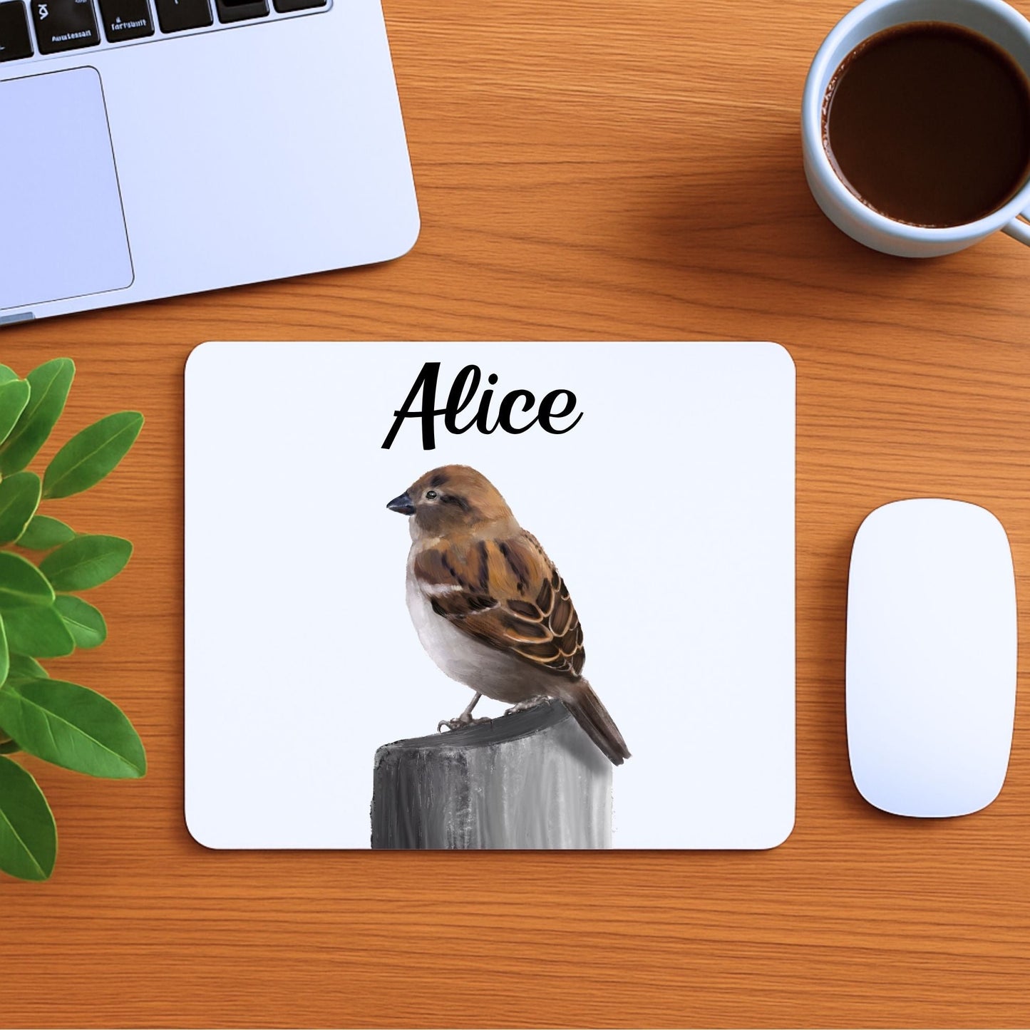 House Sparrow Mousepad - MerikaArt
